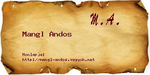Mangl Andos névjegykártya